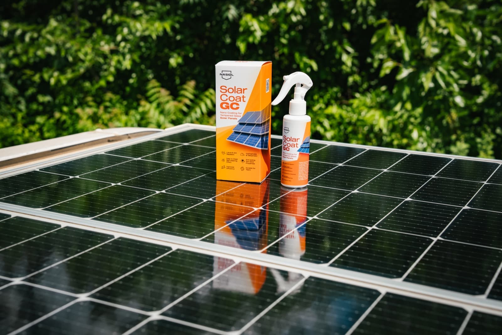 Solar panels protected with SolarCoat GC